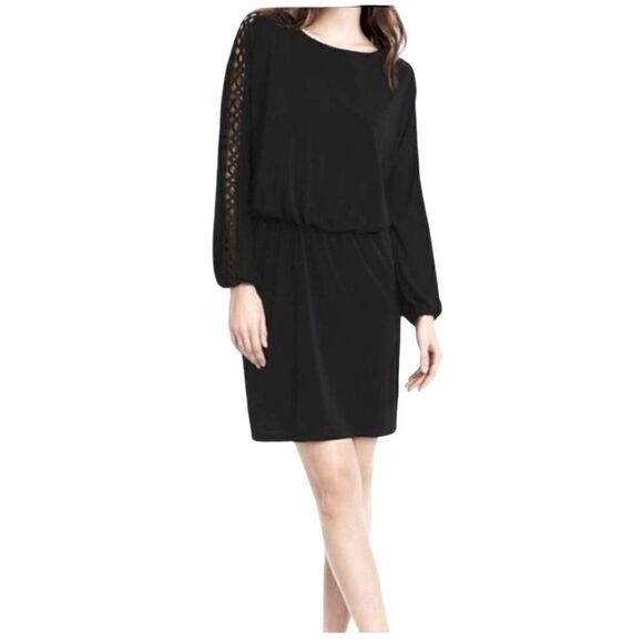 WHITE HOUSE BLACK MARKET Black Long Sleeve Dress. Size Medium - Picture 1 of 8